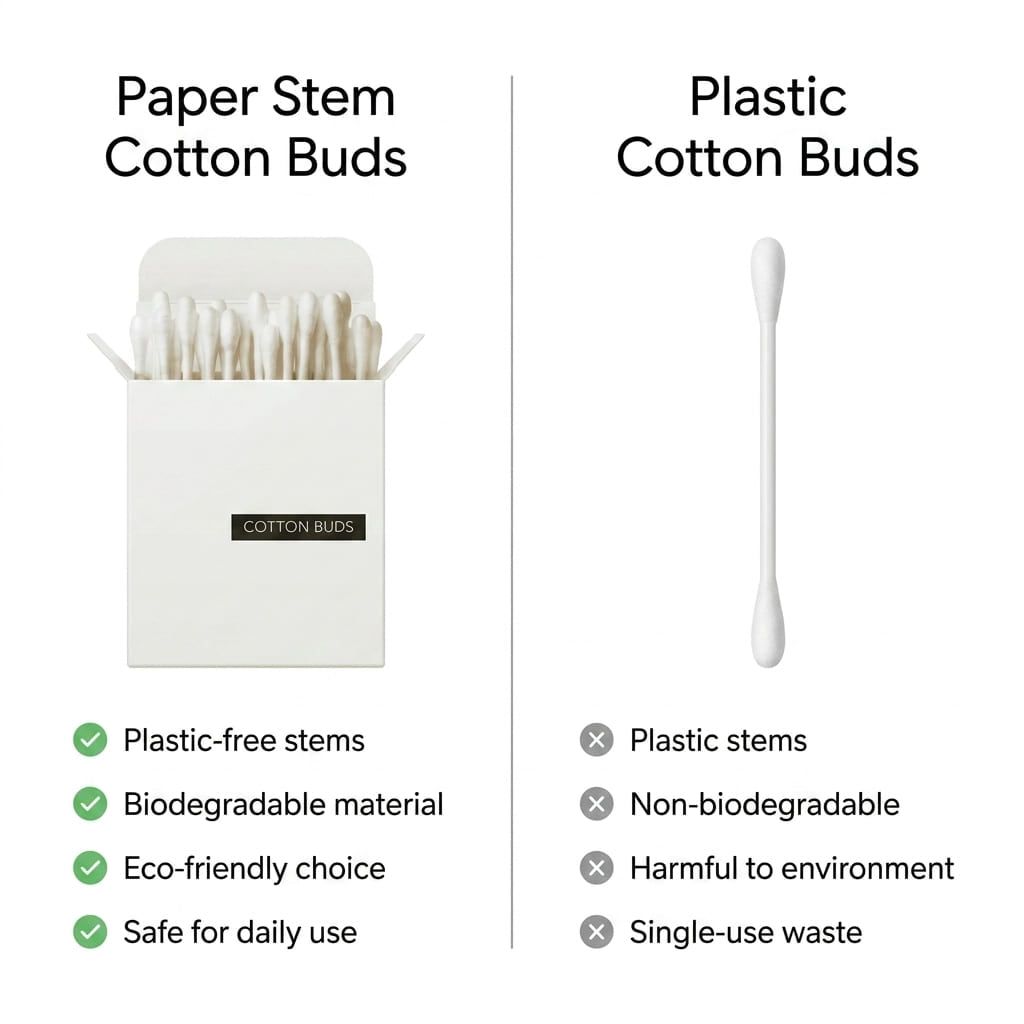 Plastic - Free Cotton Buds Pack of 4 Paper Stem Ear Buds – Ear Buds on Brown Living™. SKU: DOS-CB--01. Img 5.