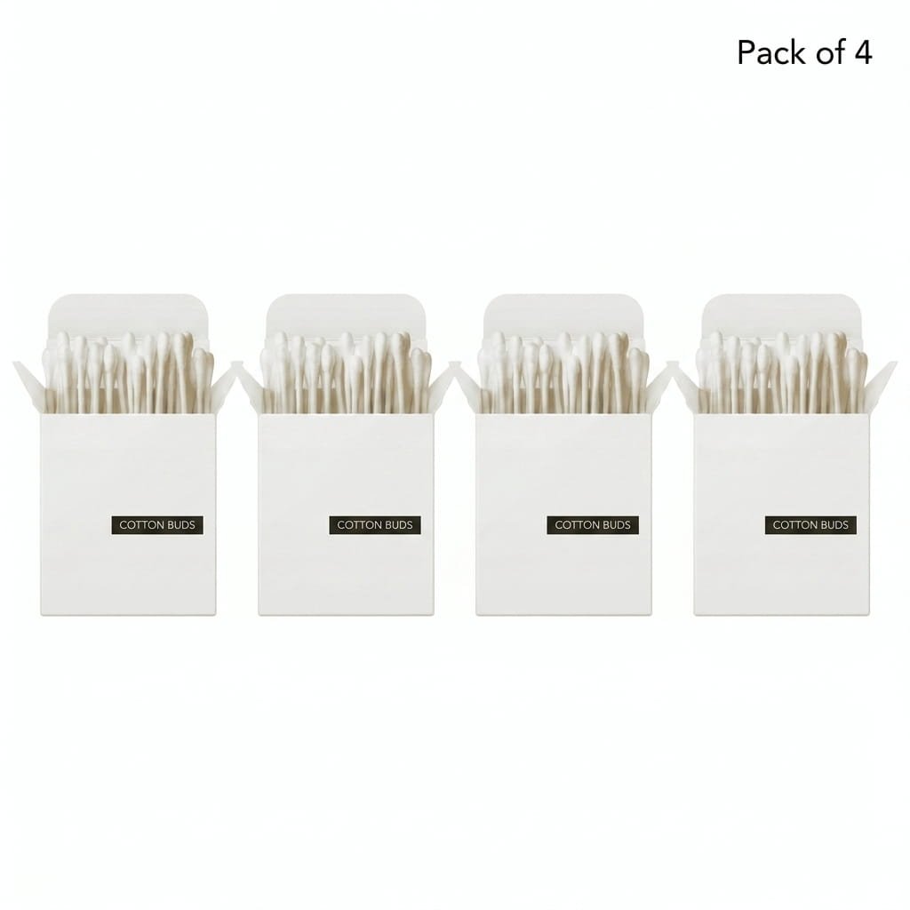 Plastic - Free Cotton Buds Pack of 4 Paper Stem Ear Buds – Ear Buds on Brown Living™. SKU: DOS-CB--01. Img 1.