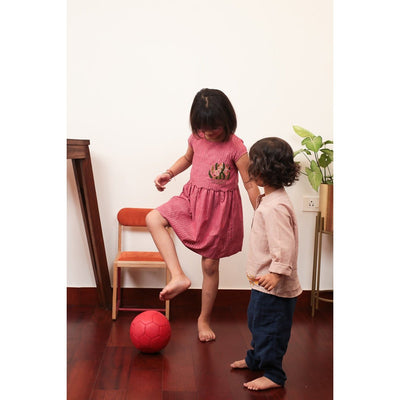 Playful Pond Dress | Pretty Pink Cotton Dress for Girls – Kids Daywear Sets on Brown Living™. SKU: MCBL55. Img 2.