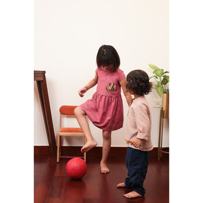 Playful Pond Dress | Pretty Pink Cotton Dress for Girls – Kids Daywear Sets on Brown Living™. SKU: MCBL55. Img 2.