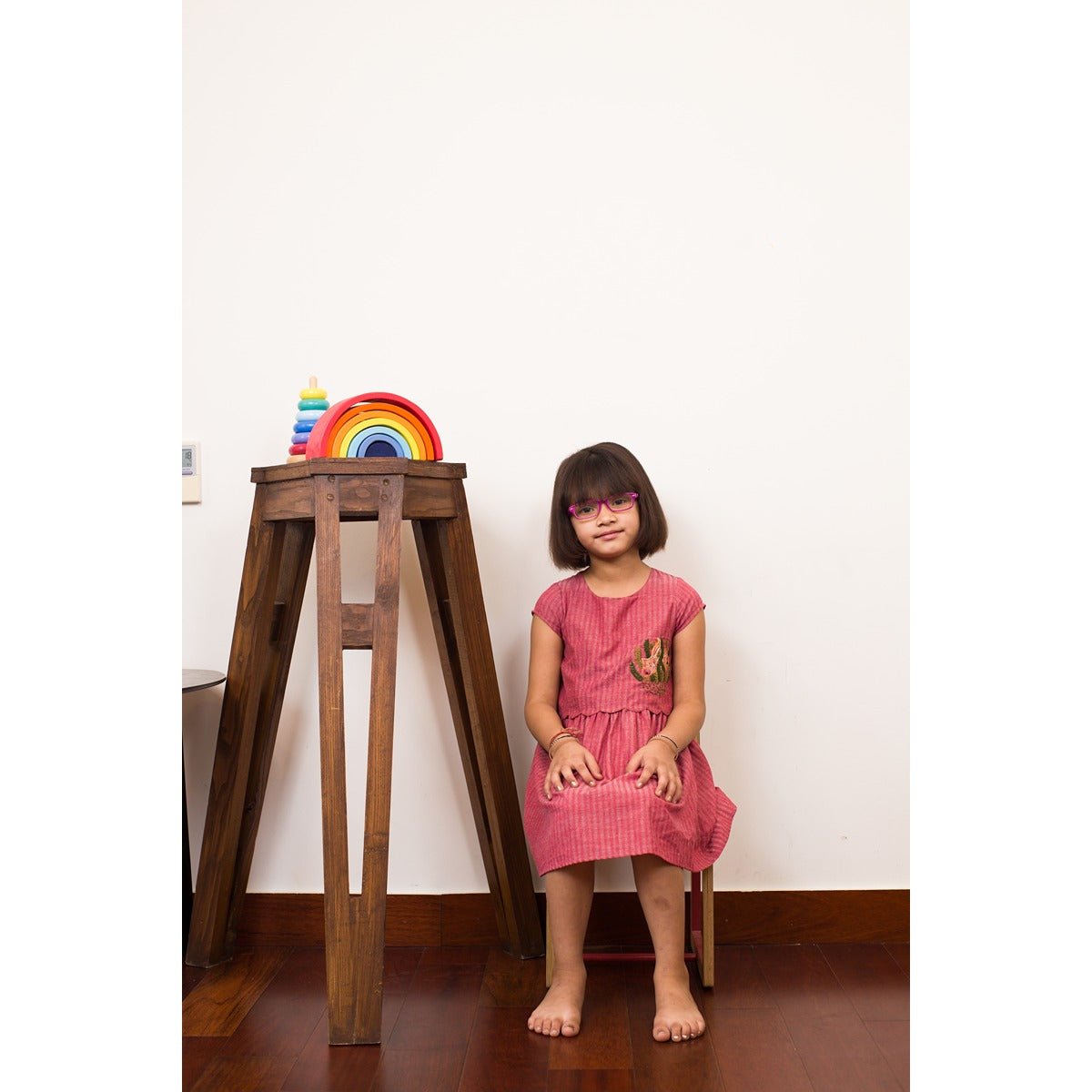 Playful Pond Dress | Pretty Pink Cotton Dress for Girls – Kids Daywear Sets on Brown Living™. SKU: MCBL55. Img 3.