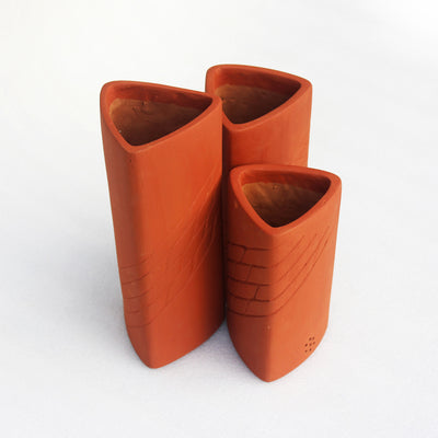 Trigo Terracotta Planters Set of 3 (Large,Medium,Small) – Pots & Planters on Brown Living™. SKU: PLT - TRG. Img 5.