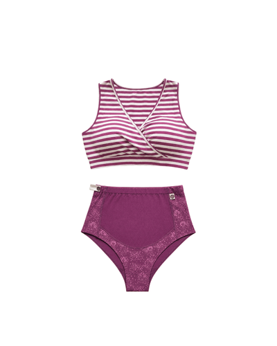 Plum Cherub Organic Cotton Maternity Nursing Set – Womens Maternity Wear on Brown Living™. SKU: SETPLUM_CHERUB008-005-S. Img 1.