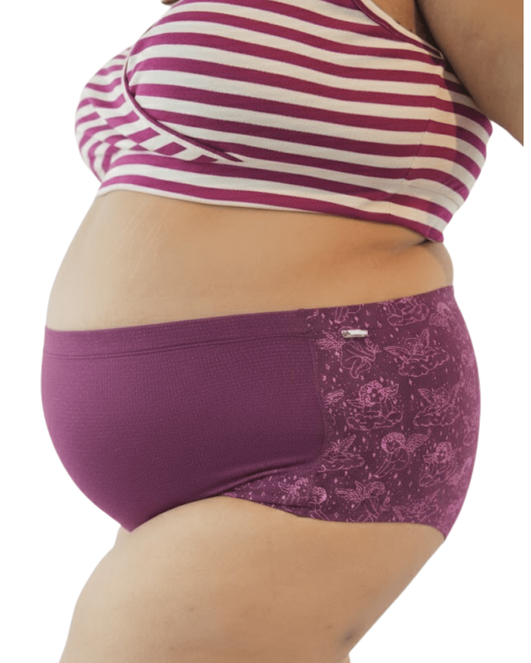 Plum Cherub Organic Cotton Maternity Nursing Set – Womens Maternity Wear on Brown Living™. SKU: SETPLUM_CHERUB008-005-S. Img 7.