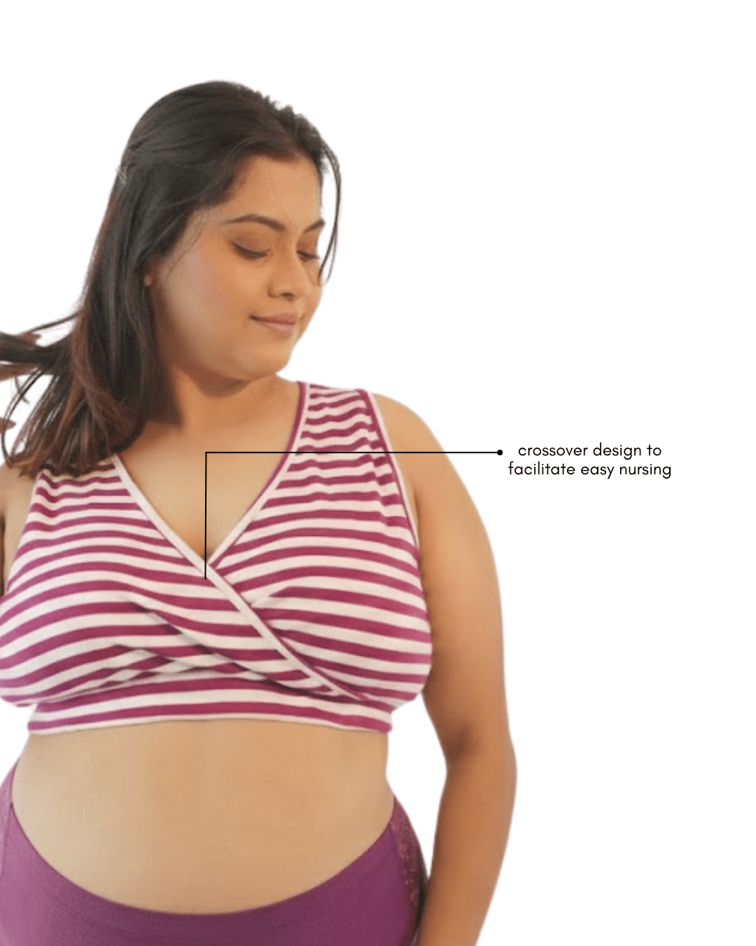 Plum Cherub Organic Cotton Maternity Nursing Set – Womens Maternity Wear on Brown Living™. SKU: SETPLUM_CHERUB008-005-S. Img 2.