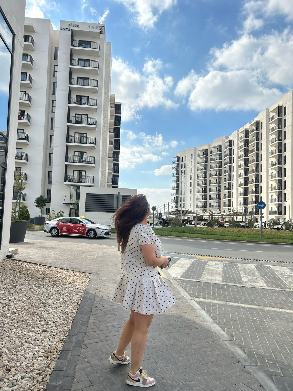 Polka Breeze Puff - Sleeve Co - ord Set For Women | Stylish Two - Piece Outf – Womens Co - Ord Sets on Brown Living™. SKU: ST-21-XS-WH. Img 4.