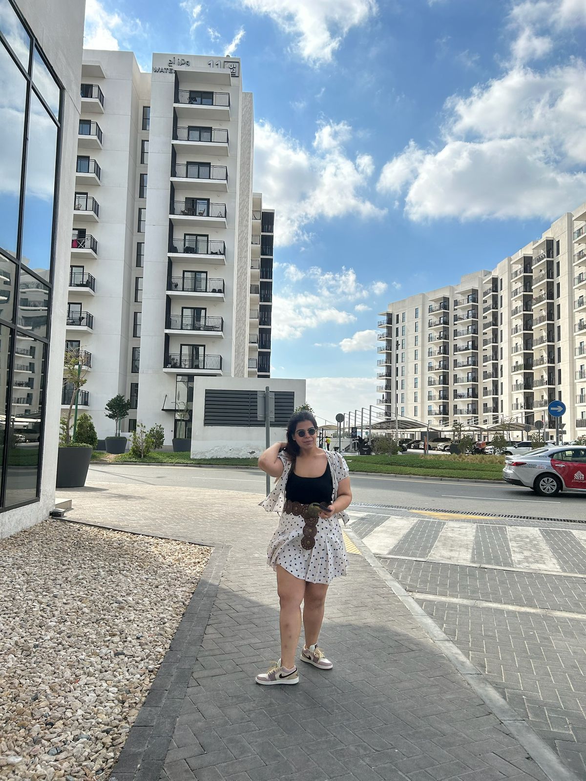 Polka Breeze Puff - Sleeve Co - ord Set For Women | Stylish Two - Piece Outf – Womens Co - Ord Sets on Brown Living™. SKU: ST-21-XS-WH. Img 3.