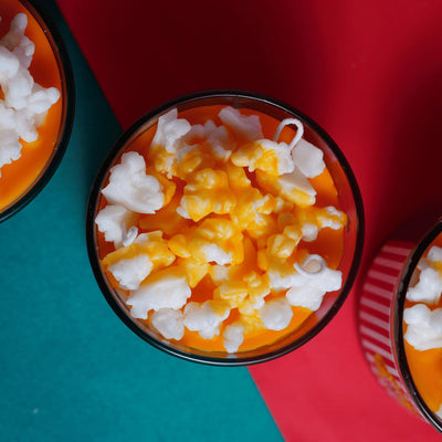 Popcorn Scented Candle - Movie Night Aroma Candle – Candles & Fragrances on Brown Living™. SKU: SS-07. Img 2.