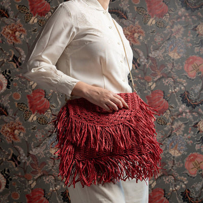 Poppy Raffia Bag | Handwoven Natural Raffia Everyday Bag – Handbags on Brown Living™. SKU: S24POPPYRA200-CR. Img 2.