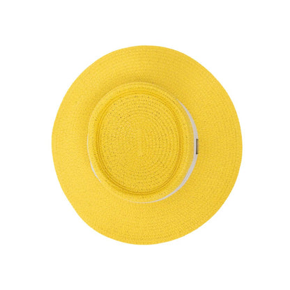 Pork Pie Hat Made With Cotton & Natural Straw | Lightweight Summer Hat – Womens Hat on Brown Living™. SKU: MBNL003022. Img 10.