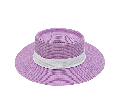 Pork Pie Hat Made With Cotton & Natural Straw | Lightweight Summer Hat – Womens Hat on Brown Living™. SKU: MBNL003024. Img 4.