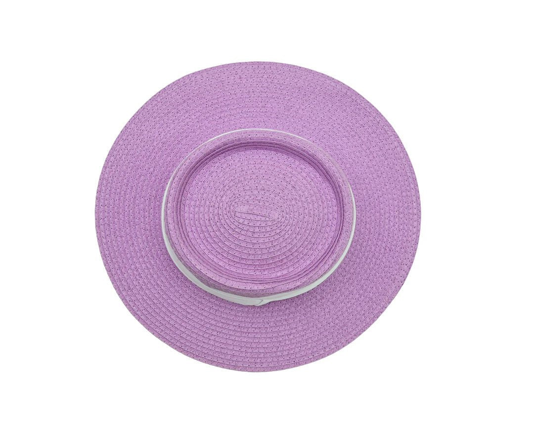 Pork Pie Hat Made With Cotton & Natural Straw | Lightweight Summer Hat – Womens Hat on Brown Living™. SKU: MBNL003024. Img 5.