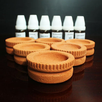 Porus Terracotta Tablet Tech Air Aroma Diffuser for Car | Set of 6 Tablets + 6 Perfumes 10 ml Each – Fragrance Diffusers on Brown Living™. SKU: ADF - TECH6/F6/10. Img 3.