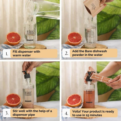 Powder to Liquid Dishwash with Dispenser – Cleaning Products on Brown Living™. SKU: BNHC005 - 1. Img 4.