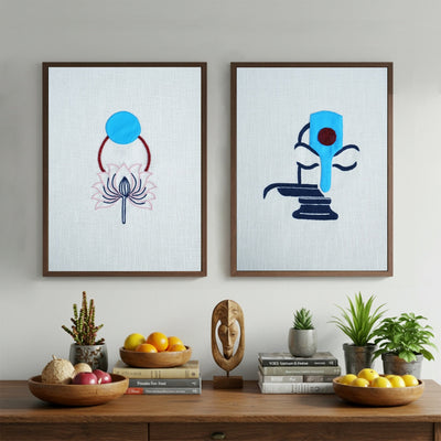 Prakriti & Purusha Wall Art – Shiva & Parvati Divine Union | 12x8 Inch – Wall Decor on Brown Living™. SKU: UD00000245. Img 3.