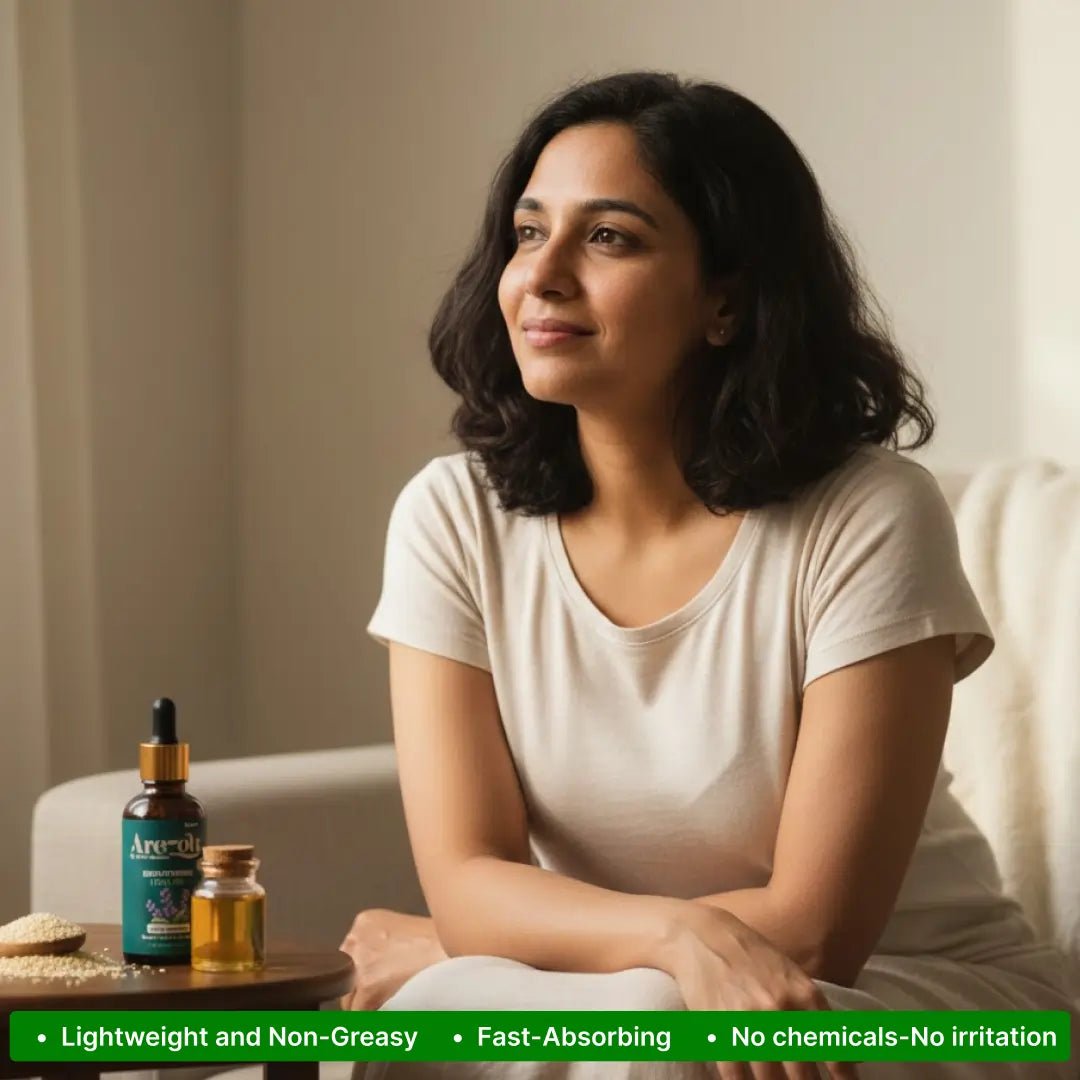 Pre Makeup Face Oil | 30ml Facial Skincare Oil – Face Oil on Brown Living™. SKU: PFOY06. Img 4.