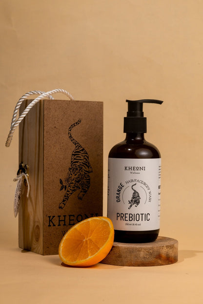 Prebiotic Orange Wash (Hair/Face/Body) – Body Wash on Brown Living™. SKU: PRTIOR250L. Img 3.