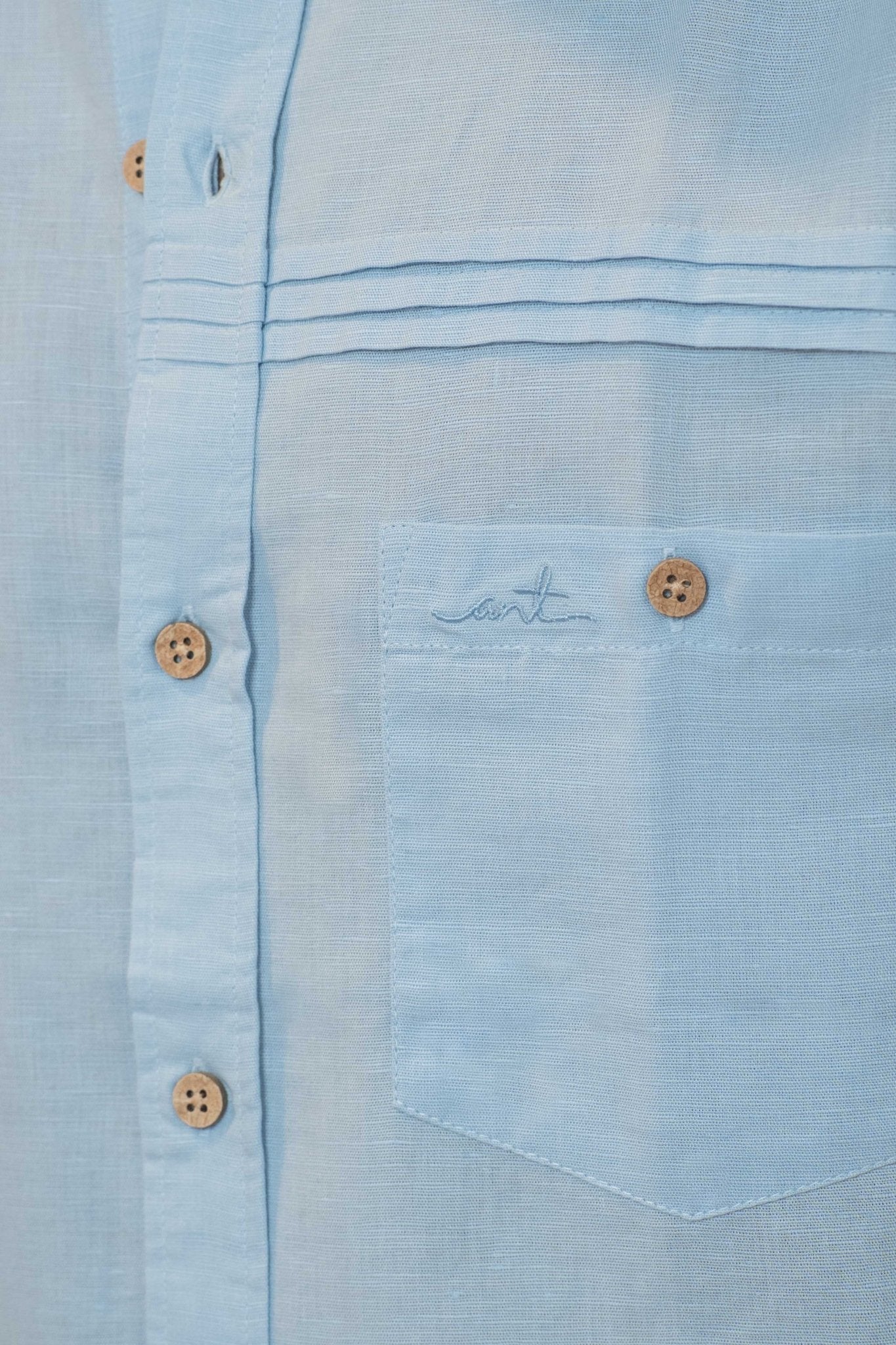 Premium Blue Crest Linen Cotton Classic Shirt For Men – Men Shirt on Brown Living™. SKU: ANTLCCFLBCS. Img 4.