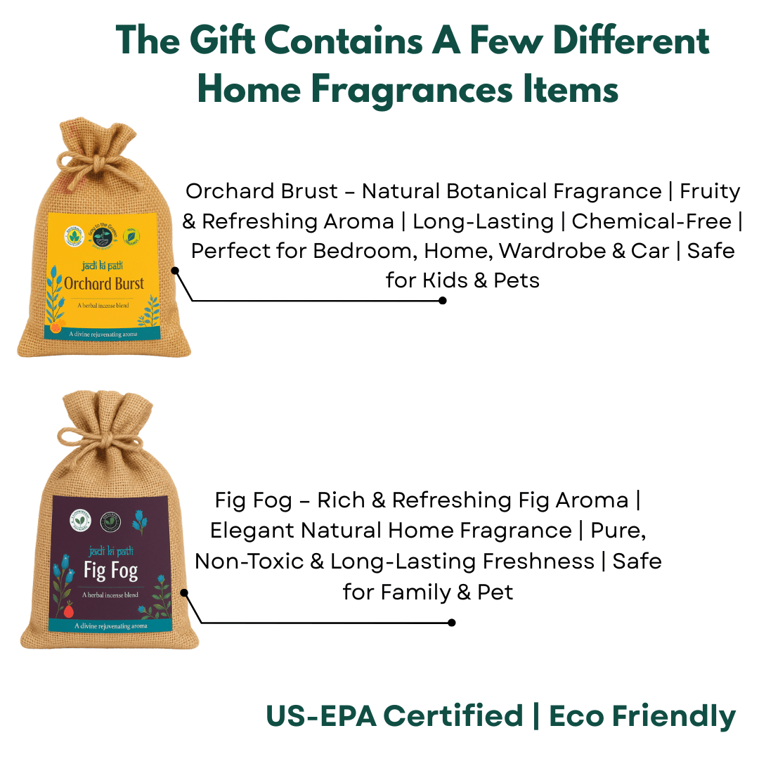 Premium Botanical Car Aroma Potli | Orchard Brust & Fig Fog | Pack of 2 – Fragrance Diffusers on Brown Living™. SKU: BLP2001-OBFF. Img 4.