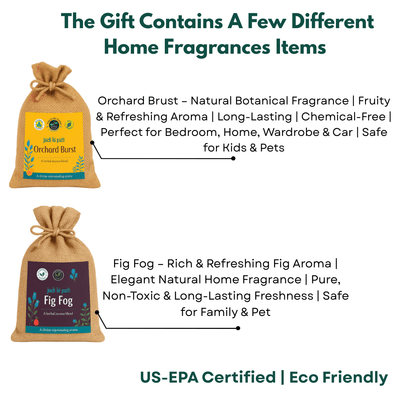 Premium Botanical Car Aroma Potli | Orchard Brust & Fig Fog | Pack of 2 – Fragrance Diffusers on Brown Living™. SKU: BLP2001-OBFF. Img 4.