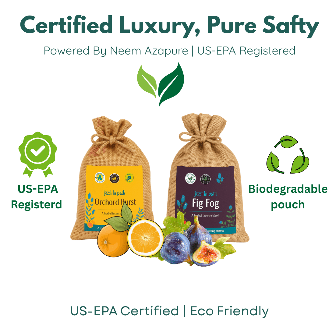 Premium Botanical Car Aroma Potli | Orchard Brust & Fig Fog | Pack of 2 – Fragrance Diffusers on Brown Living™. SKU: BLP2001-OBFF. Img 5.