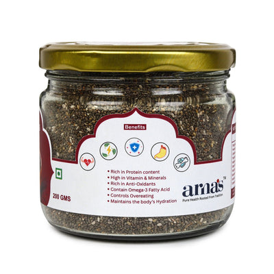 Premium Chia Seeds 200g | 100% Natural High Protein Seeds – Dried Fruits, Nuts & Seeds on Brown Living™. SKU: ARNAS-1. Img 2.