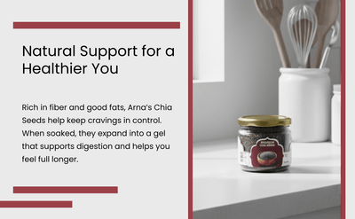 Premium Chia Seeds 200g | 100% Natural High Protein Seeds – Dried Fruits, Nuts & Seeds on Brown Living™. SKU: ARNAS-1. Img 7.