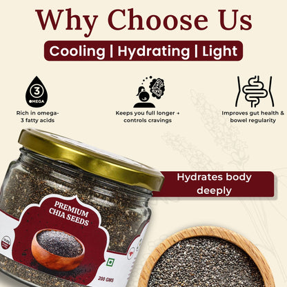 Premium Chia Seeds 200g | 100% Natural High Protein Seeds – Dried Fruits, Nuts & Seeds on Brown Living™. SKU: ARNAS-1. Img 8.