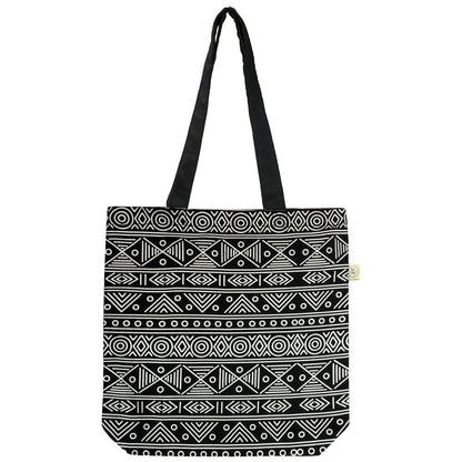 Premium Cotton Canvas Tote Bag - Aztec Black | Verified Sustainable by Brown Living™