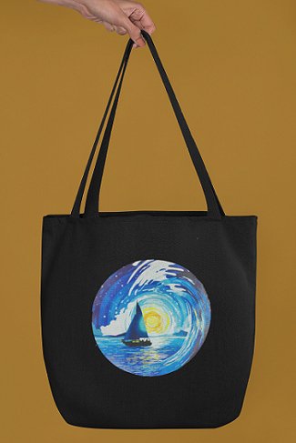 Premium Cotton Canvas Tote Bag - Boat Black | Verified Sustainable by Brown Living™