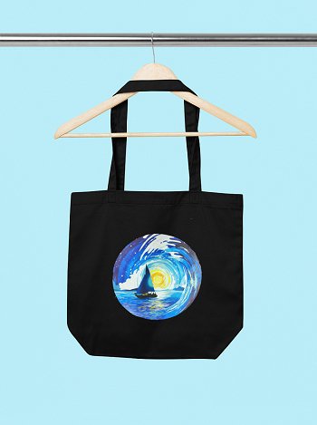 Premium Cotton Canvas Tote Bag - Boat Black | Verified Sustainable by Brown Living™