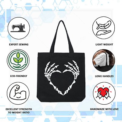 Premium Cotton Canvas Tote Bag - Bone Black | Verified Sustainable by Brown Living™