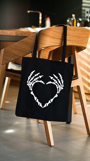 Premium Cotton Canvas Tote Bag - Bone Black | Verified Sustainable by Brown Living™