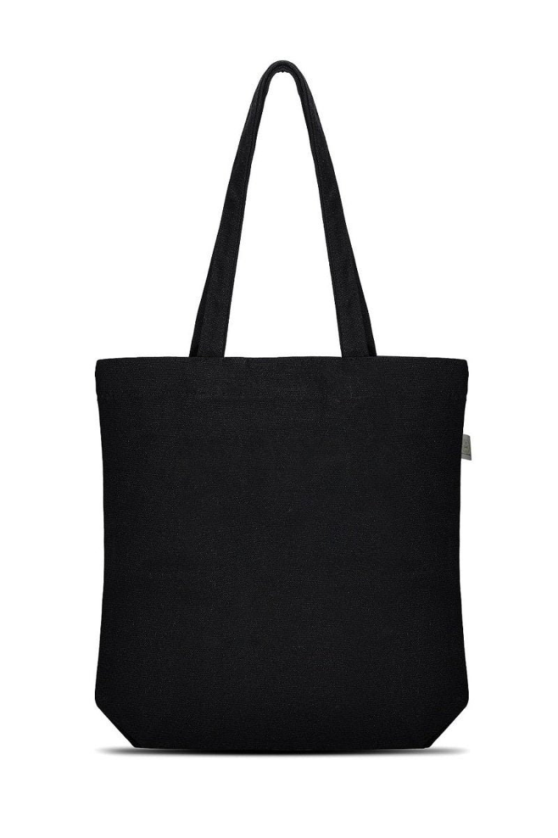 Premium Cotton Canvas Tote Bag - Buddha Black | Verified Sustainable by Brown Living™