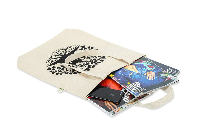 Premium Cotton Canvas Tote Bag - Buddha White | Verified Sustainable by Brown Living™