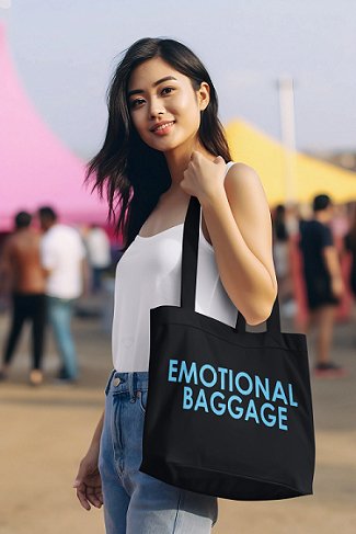 Premium Cotton Canvas Tote Bag - Emotional Baggage Black | Verified Sustainable by Brown Living™