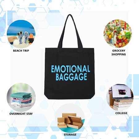 Premium Cotton Canvas Tote Bag - Emotional Baggage Black | Verified Sustainable by Brown Living™