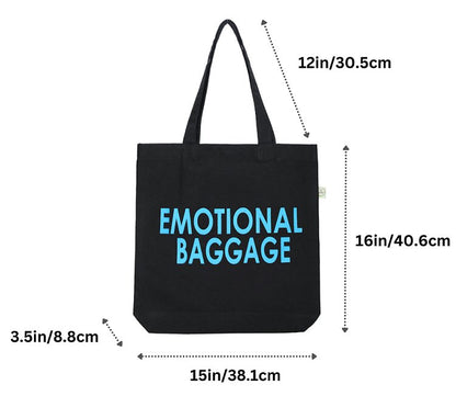 Premium Cotton Canvas Tote Bag - Emotional Baggage Black | Verified Sustainable by Brown Living™