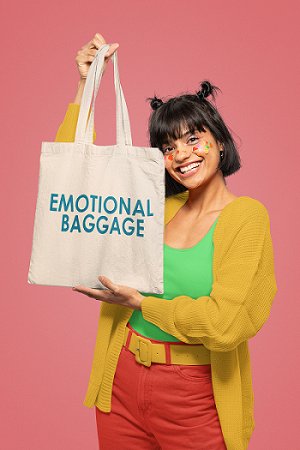 Premium Cotton Canvas Tote Bag - Emotional Baggage White | Verified Sustainable by Brown Living™