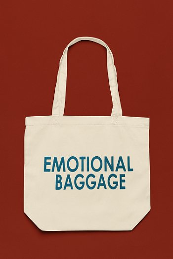 Premium Cotton Canvas Tote Bag - Emotional Baggage White | Verified Sustainable by Brown Living™