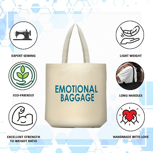 Premium Cotton Canvas Tote Bag - Emotional Baggage White | Verified Sustainable by Brown Living™