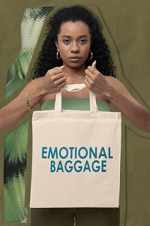 Premium Cotton Canvas Tote Bag - Emotional Baggage White | Verified Sustainable by Brown Living™