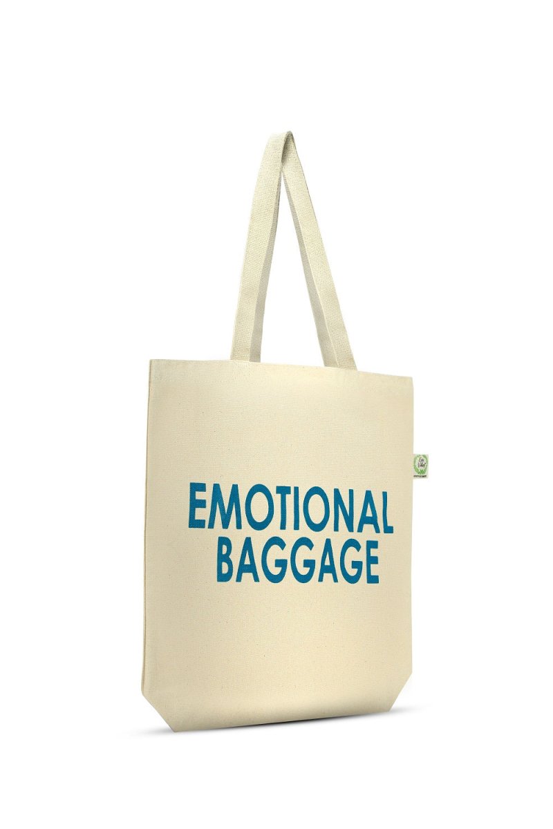 Premium Cotton Canvas Tote Bag - Emotional Baggage White | Verified Sustainable by Brown Living™