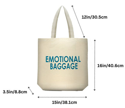 Premium Cotton Canvas Tote Bag - Emotional Baggage White | Verified Sustainable by Brown Living™