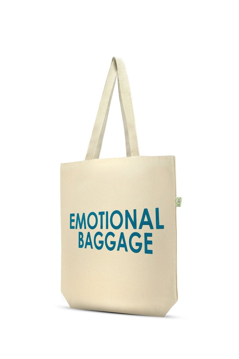 Premium Cotton Canvas Tote Bag - Emotional Baggage White | Verified Sustainable by Brown Living™