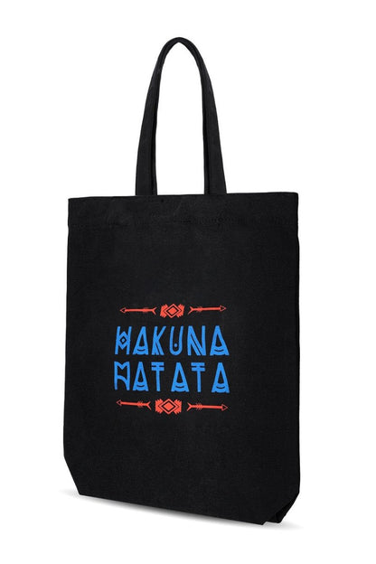 Premium Cotton Canvas Tote Bag - Hakuna Matata Black | Verified Sustainable by Brown Living™