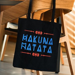 Premium Cotton Canvas Tote Bag - Hakuna Matata Black | Verified Sustainable by Brown Living™