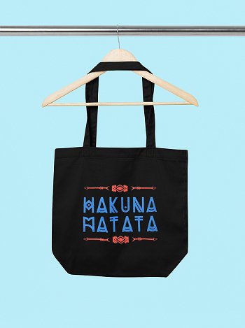 Premium Cotton Canvas Tote Bag - Hakuna Matata Black | Verified Sustainable by Brown Living™