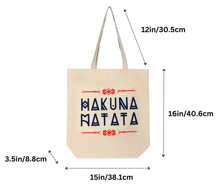 Premium Cotton Canvas Tote Bag - Hakuna Matata White | Verified Sustainable by Brown Living™