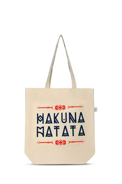 Premium Cotton Canvas Tote Bag - Hakuna Matata White | Verified Sustainable by Brown Living™